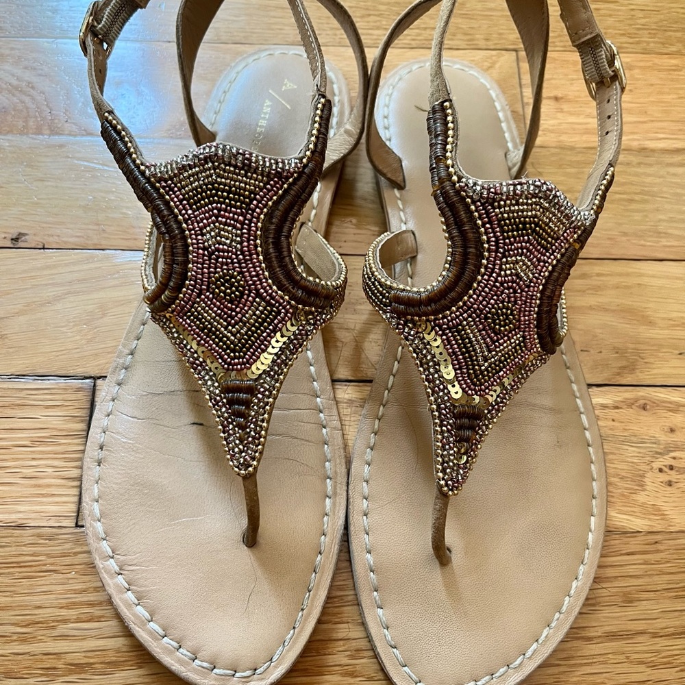 Beaded Anthropologie Sandals